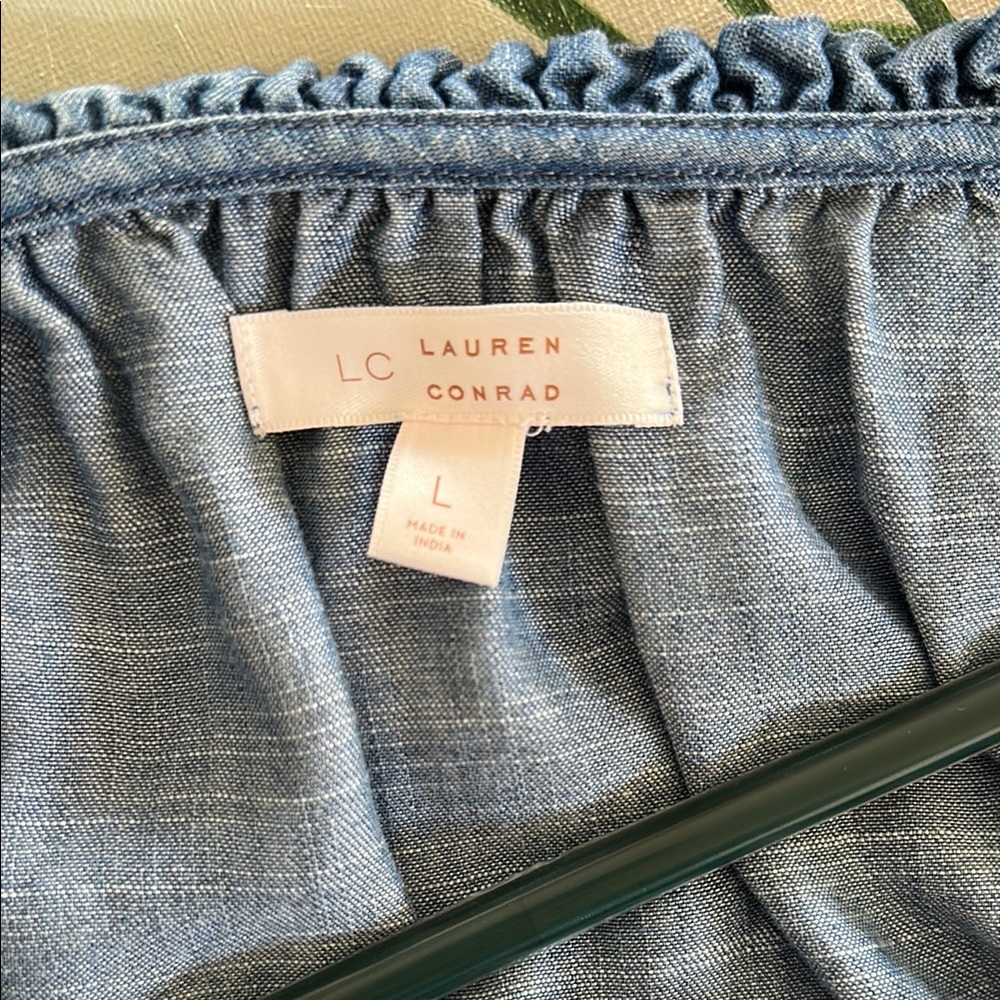 Women's Blue Peasant Top - Picture 4 of 4